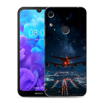 Силиконовый противоударный чехол на Huawei Y6s с принтом самолет