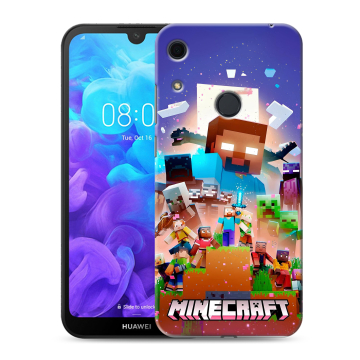 Силиконовый противоударный чехол на Huawei Y6s с принтом Майнкрафт Minecraft