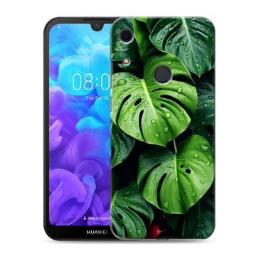 Силиконовый противоударный чехол на Huawei Y6s с принтом Листья