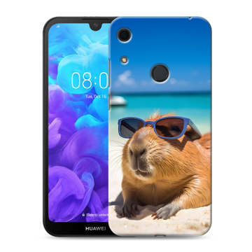Силиконовый противоударный чехол на Huawei Y6s с принтом Капибара Силиконовый противоударный чехол на Huawei Y6s с принтом Капибара