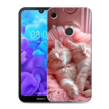 Силиконовый противоударный чехол на Huawei Y6s с принтом котята котики