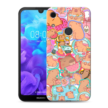 Силиконовый противоударный чехол на Huawei Y6s с принтом капибары