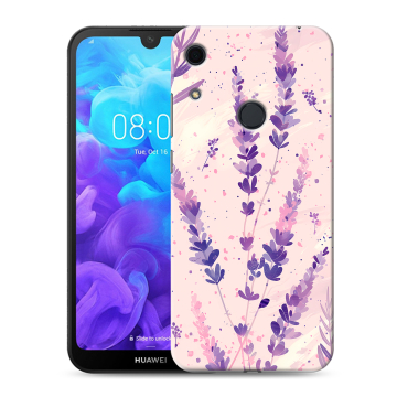 Силиконовый противоударный чехол на Huawei Y6s с принтом цветы лаванда Силиконовый противоударный чехол на Huawei Y6s с принтом цветы лаванда