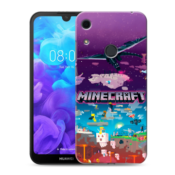 Силиконовый противоударный чехол на Huawei Y6s с принтом Майнкрафт Minecraft