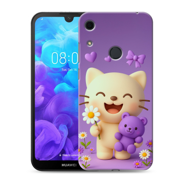 Силиконовый противоударный чехол на Huawei Y6s с принтом для девочек