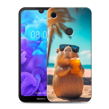 Силиконовый противоударный чехол на Huawei Y6s с принтом Капибара
