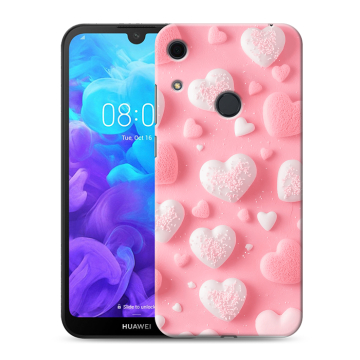 Силиконовый противоударный чехол на Huawei Y6s с принтом Сердечки Силиконовый противоударный чехол на Huawei Y6s с принтом Сердечки