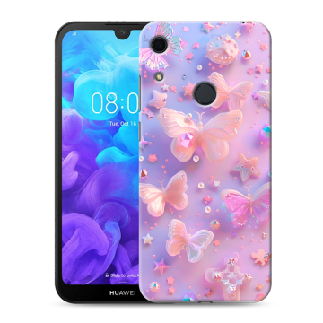 Силиконовый противоударный чехол на Huawei Y6s с принтом Бабочки