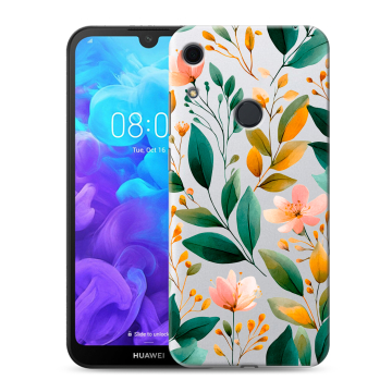 Силиконовый противоударный чехол на Huawei Y6s с принтом Цветы паттерн Силиконовый противоударный чехол на Huawei Y6s с принтом Цветы паттерн