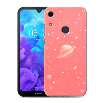 Силиконовый противоударный чехол на Huawei Y6s с принтом Розовый космос Силиконовый противоударный чехол на Huawei Y6s с принтом Розовый космос