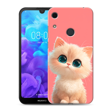 Силиконовый противоударный чехол на Huawei Y6s с принтом Розовый котенок Силиконовый противоударный чехол на Huawei Y6s с принтом Розовый котенок