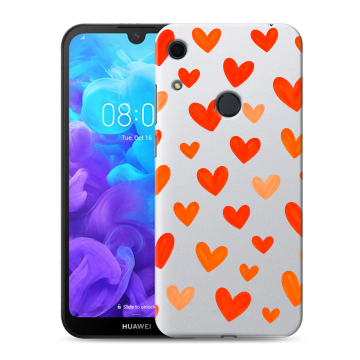 Силиконовый противоударный чехол на Huawei Y6s с принтом Сердечки Силиконовый противоударный чехол на Huawei Y6s с принтом Сердечки