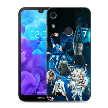 Силиконовый противоударный чехол на Huawei Y6s с принтом Реал Роналдо
