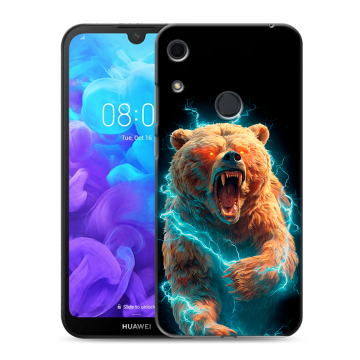Силиконовый противоударный чехол на Huawei Y6s с принтом Медведь Силиконовый противоударный чехол на Huawei Y6s с принтом Медведь
