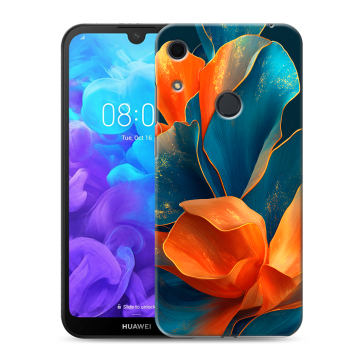 Силиконовый противоударный чехол на Huawei Y6s с принтом Цветы Силиконовый противоударный чехол на Huawei Y6s с принтом Цветы