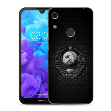 Силиконовый противоударный чехол на Huawei Y6s с принтом Герб Флаг СССР