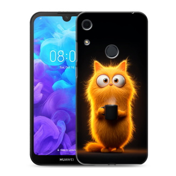 Силиконовый противоударный чехол на Huawei Y6s с принтом Смешной кот