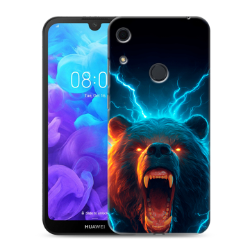 Силиконовый противоударный чехол на Huawei Y6s с принтом Медведь Силиконовый противоударный чехол на Huawei Y6s с принтом Медведь