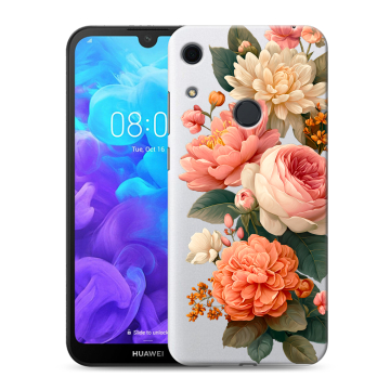 Силиконовый противоударный чехол на Huawei Y6s с принтом цветы Силиконовый противоударный чехол на Huawei Y6s с принтом цветы