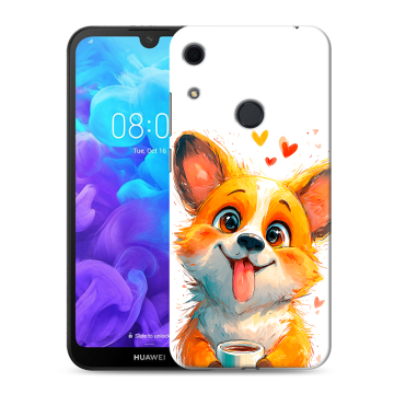 Силиконовый противоударный чехол на Huawei Y6s с принтом корги