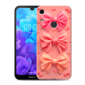 Силиконовый противоударный чехол на Huawei Y6s с принтом Розовые бантики