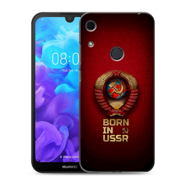 Силиконовый противоударный чехол на Huawei Y6s с принтом Флаг Герб СССР Силиконовый противоударный чехол на Huawei Y6s с принтом Флаг Герб СССР