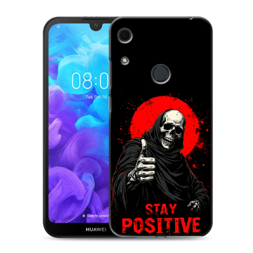 Силиконовый противоударный чехол на Huawei Y6s с принтом смешной скелет Силиконовый противоударный чехол на Huawei Y6s с принтом смешной скелет