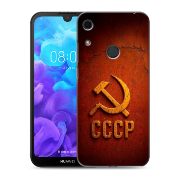 Силиконовый противоударный чехол на Huawei Y6s с принтом Флаг Герб СССР