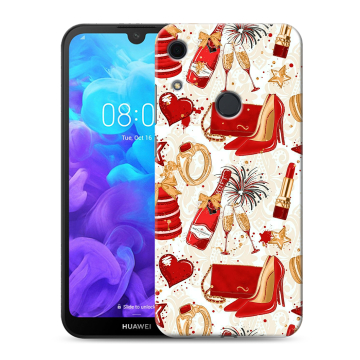 Силиконовый противоударный чехол на Huawei Y6s с принтом Новый год Силиконовый противоударный чехол на Huawei Y6s с принтом Новый год