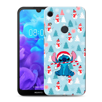 Силиконовый противоударный чехол на Huawei Y6s с принтом Стич Новый год Силиконовый противоударный чехол на Huawei Y6s с принтом Стич Новый год