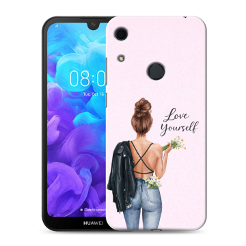 Силиконовый противоударный чехол на Huawei Y6s с принтом женский