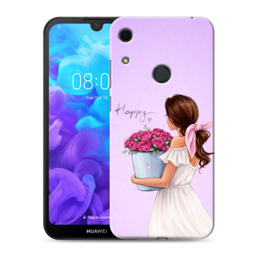Силиконовый противоударный чехол на Huawei Y6s с принтом женский