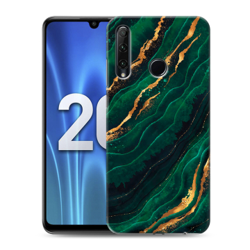 Силиконовый чехол на Huawei Honor 20 Lite с принтом Мрамор зеленое золото Силиконовый чехол на Huawei Honor 20 Lite с принтом Мрамор зеленое золото