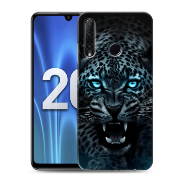 Силиконовый чехол на Huawei Honor 20 Lite с принтом Темный леопард Силиконовый чехол на Huawei Honor 20 Lite с принтом Темный леопард