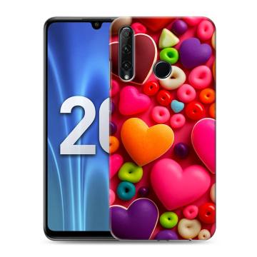 Силиконовый чехол на Huawei Honor 20 Lite с принтом Сердечки Силиконовый чехол на Huawei Honor 20 Lite с принтом Сердечки