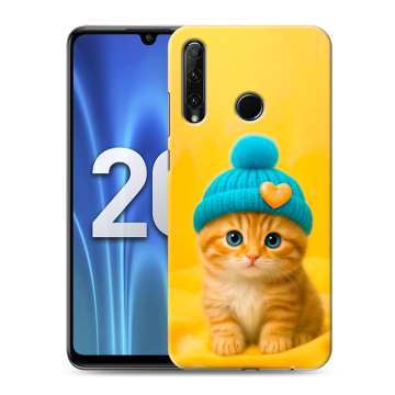 Силиконовый чехол на Huawei Honor 20 Lite с принтом Котенок в шапке