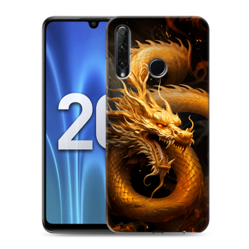 Силиконовый чехол на Huawei Honor 20 Lite с принтом Золотой дракон Силиконовый чехол на Huawei Honor 20 Lite с принтом Золотой дракон