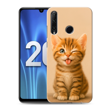 Силиконовый чехол на Huawei Honor 20 Lite с принтом котенок