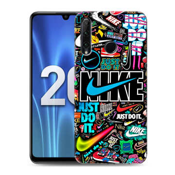 Силиконовый чехол на Huawei Honor 20 Lite с принтом найк nike черный Силиконовый чехол на Huawei Honor 20 Lite с принтом найк nike черный