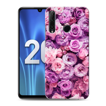 Силиконовый чехол на Huawei Honor 20 Lite с принтом лавандовые розы