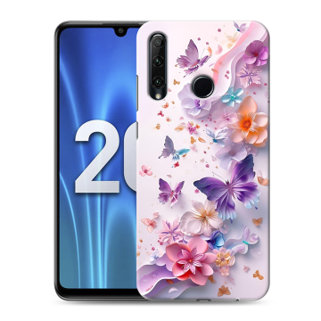 Силиконовый чехол на Huawei Honor 20 Lite с принтом цветы бабочки