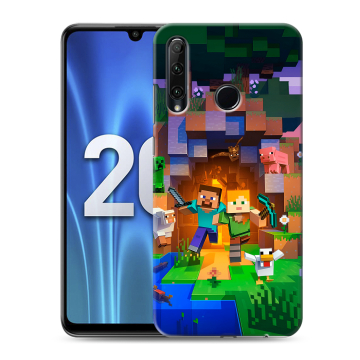 Силиконовый чехол на Huawei Honor 20 Lite с принтом Майнкрафт Minecraft Силиконовый чехол на Huawei Honor 20 Lite с принтом Майнкрафт Minecraft