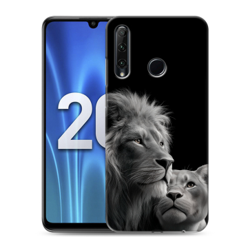 Силиконовый чехол на Huawei Honor 20 Lite с принтом Лев кошки Силиконовый чехол на Huawei Honor 20 Lite с принтом Лев кошки