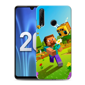 Силиконовый чехол на Huawei Honor 20 Lite с принтом Майнкрафт Minecraft