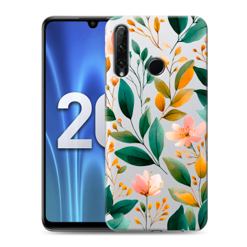 Силиконовый чехол на Huawei Honor 20 Lite с принтом Цветы паттерн Силиконовый чехол на Huawei Honor 20 Lite с принтом Цветы паттерн