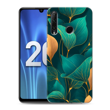 Силиконовый чехол на Huawei Honor 20 Lite с принтом Листья и золото Силиконовый чехол на Huawei Honor 20 Lite с принтом Листья и золото