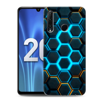 Силиконовый чехол на Huawei Honor 20 Lite с принтом Неоновые соты Силиконовый чехол на Huawei Honor 20 Lite с принтом Неоновые соты