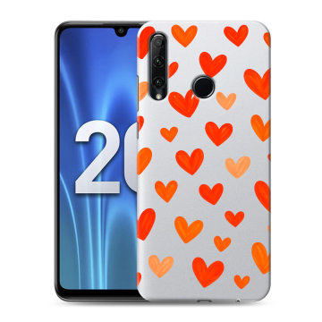 Силиконовый чехол на Huawei Honor 20 Lite с принтом Сердечки Силиконовый чехол на Huawei Honor 20 Lite с принтом Сердечки