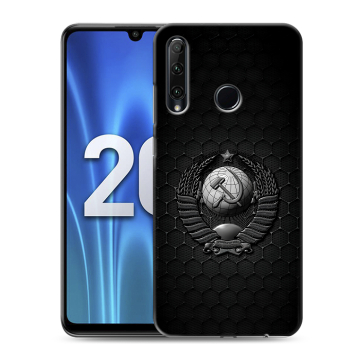 Силиконовый чехол на Huawei Honor 20 Lite с принтом Герб Флаг СССР