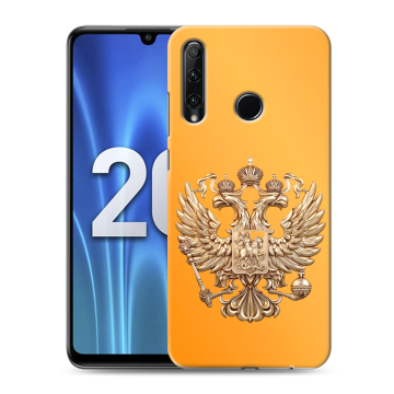 Силиконовый чехол на Huawei Honor 20 Lite с принтом Герб Флаг России